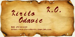 Kirilo Odavić vizit kartica